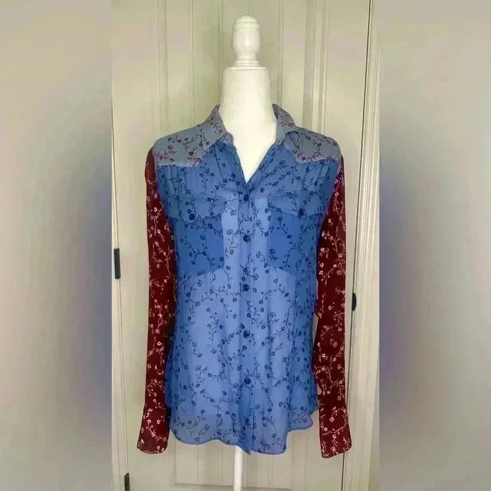 Rag & Bone Patchwork Shirt, Size: Medium - image 8